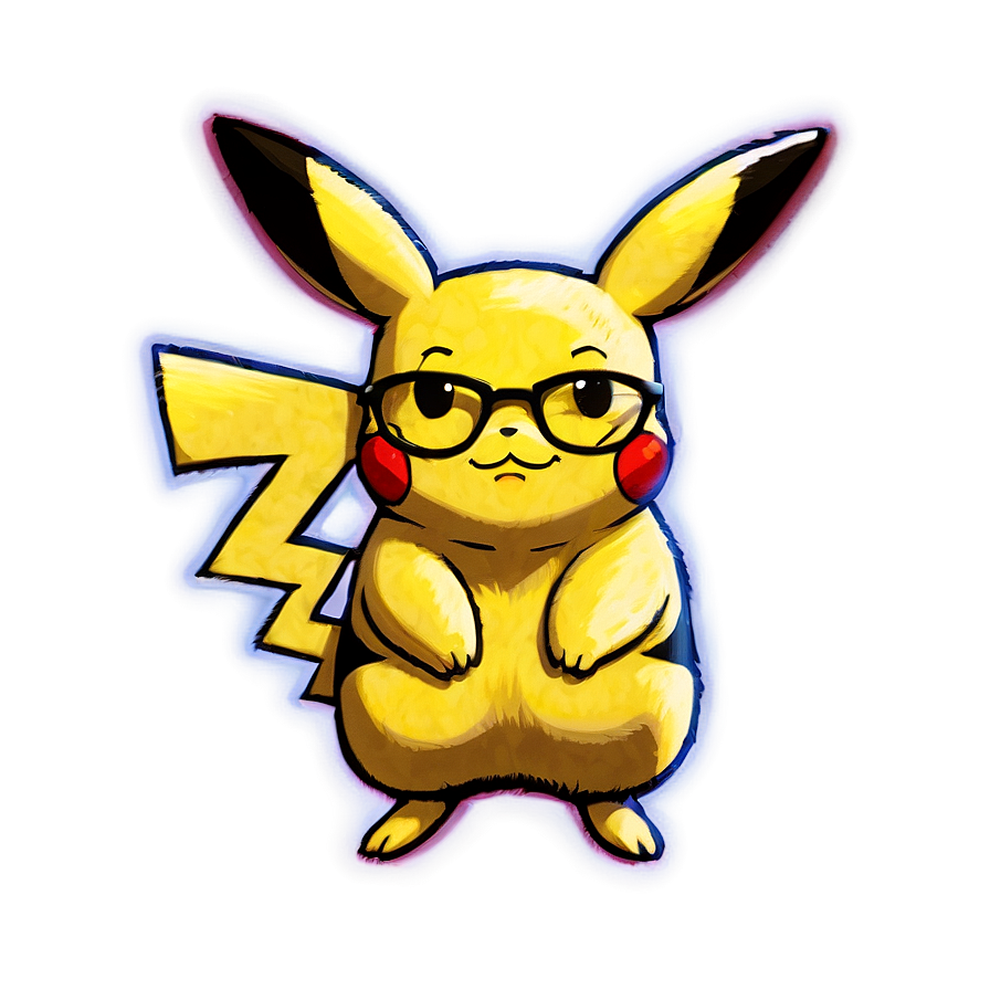 Pikachu With Glasses Png Vnt PNG