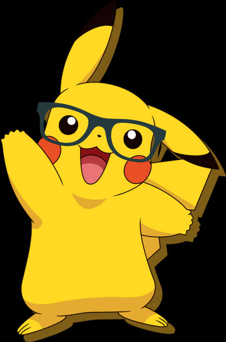 Pikachu_with_ Glasses_ Vector_ Art PNG
