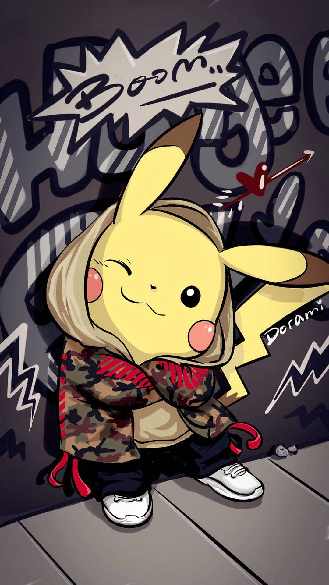 Download Pikachu With Graffiti Art Wallpaper 