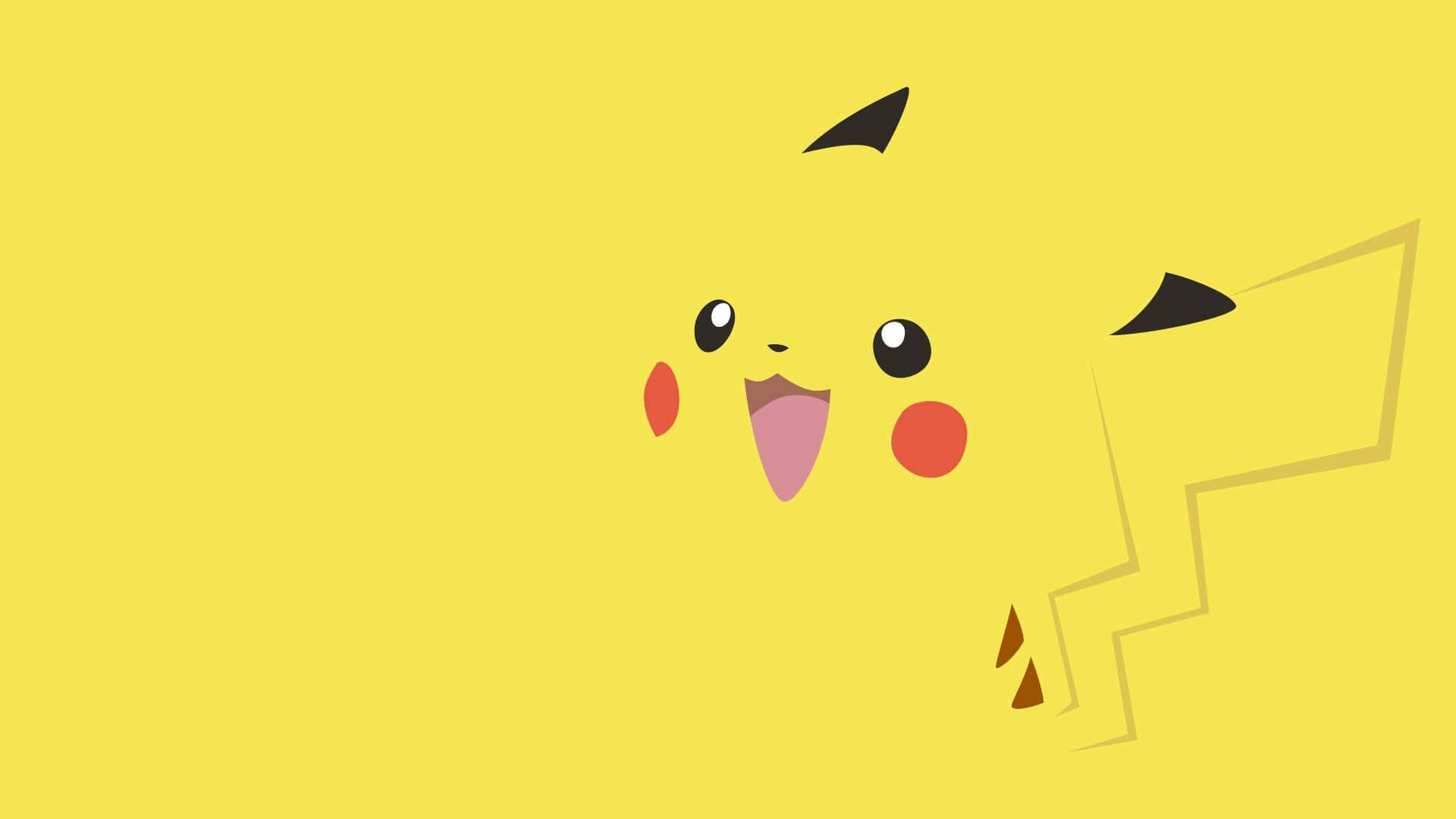 Pikachu Yellow Minimalist Background Wallpaper