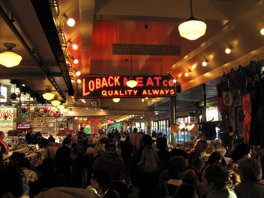 Pikeplace Market Loback Meat - Pike Place Market Loback Kött. Wallpaper