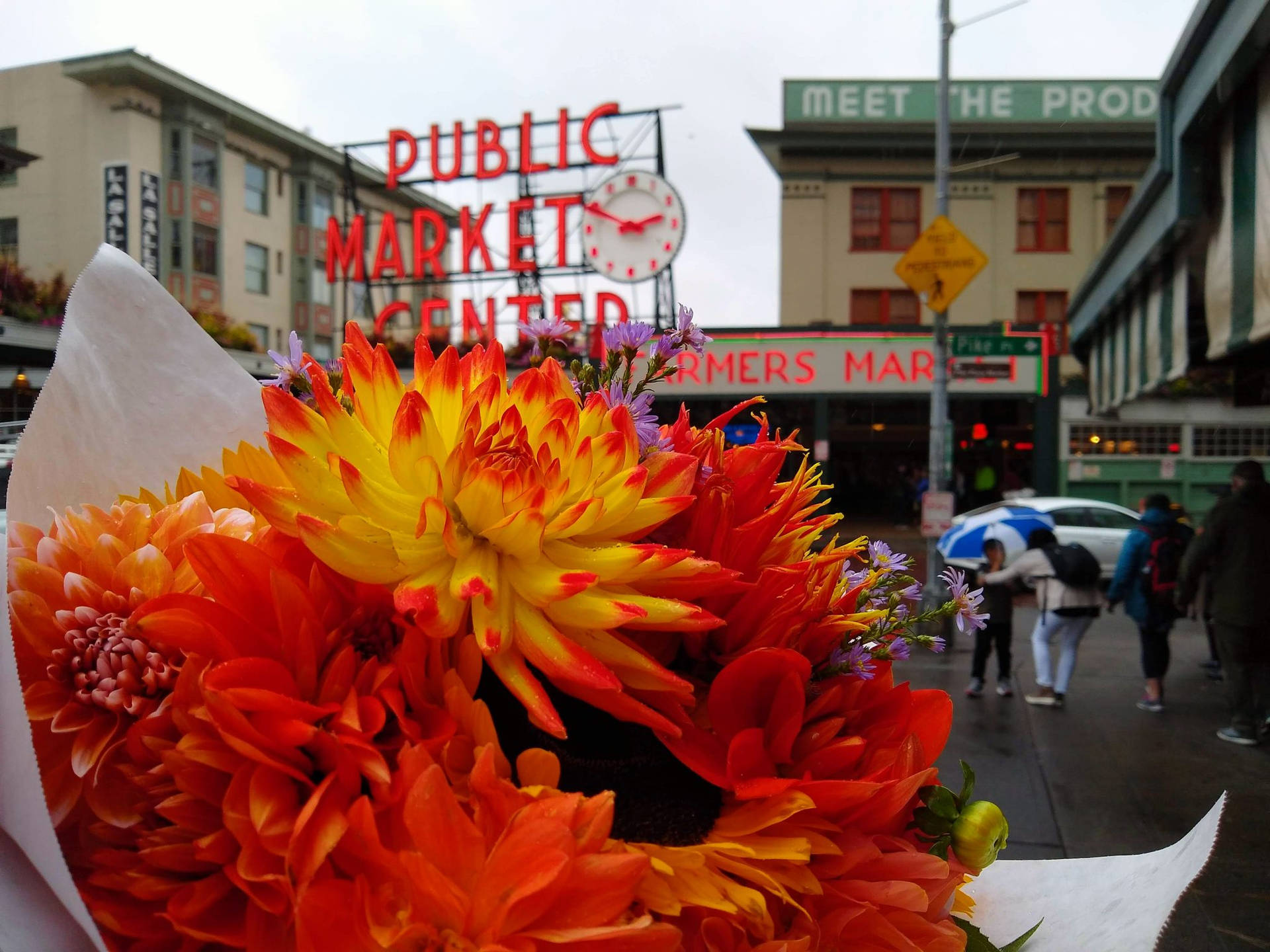 Orange Bouquet på Pike Place Market Wallpaper
