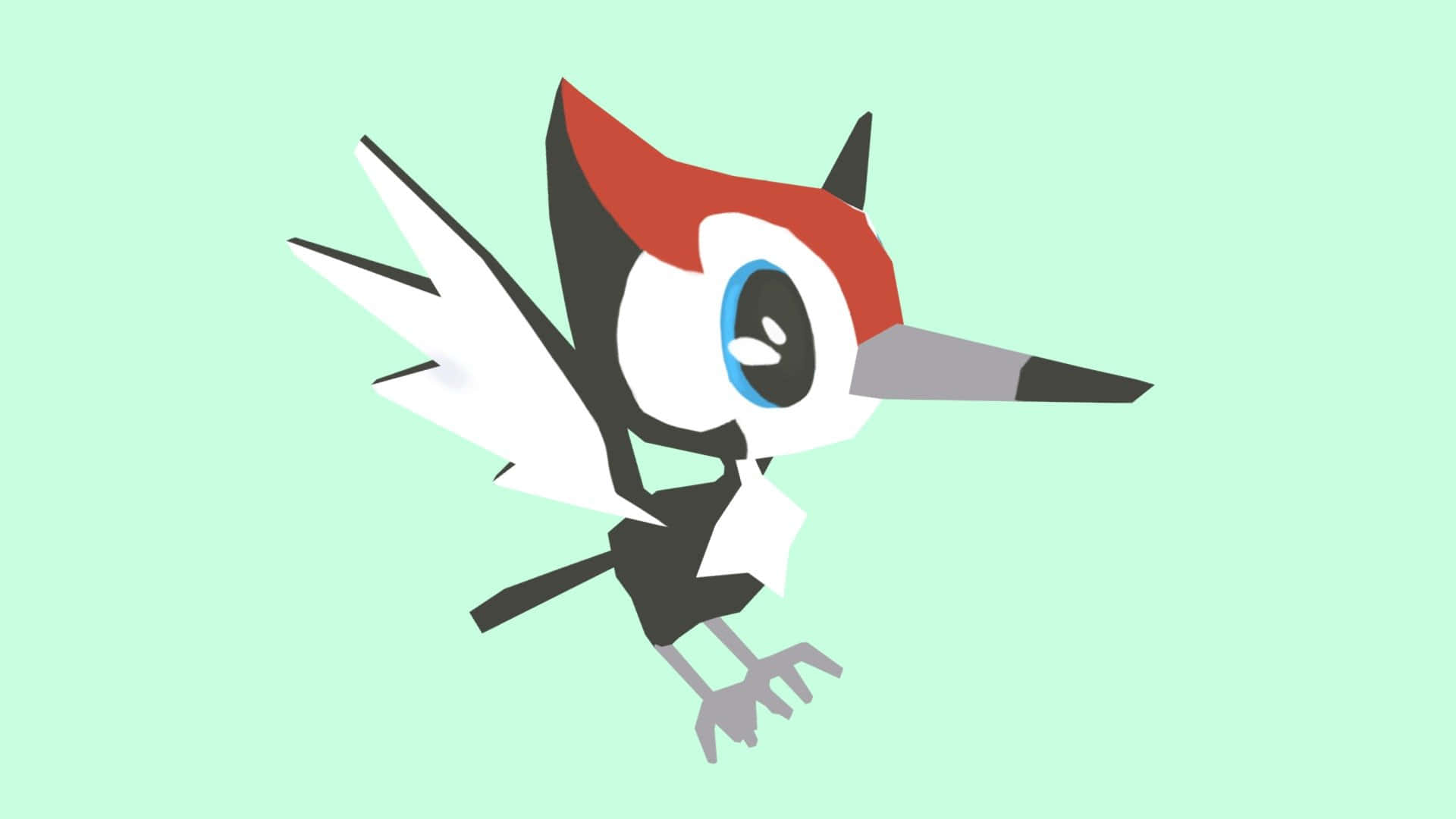 Pikipek In Mint-Colored Background Wallpaper