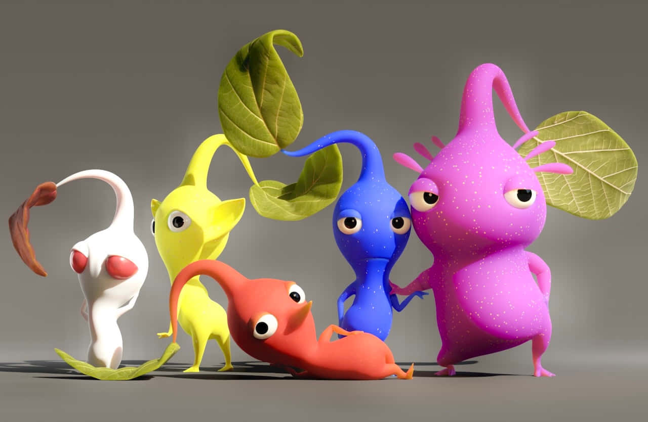 Pikmin_ Characters_ Group_ Pose Wallpaper