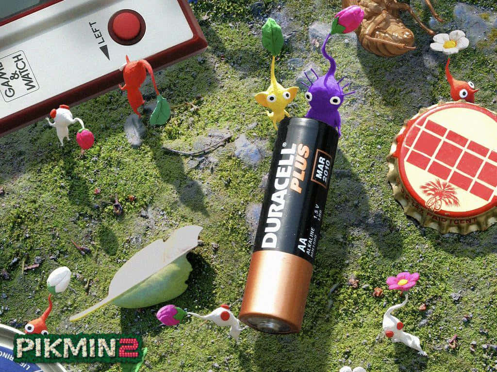 Pikmin2 Gameplay Scenewith Collectibles Wallpaper