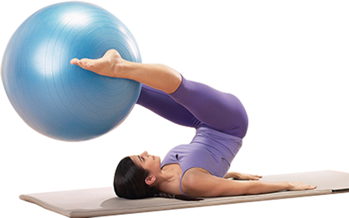 Pilates Ball Back Extension Exercise PNG