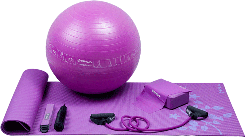 Pilates Equipment Purple Set PNG