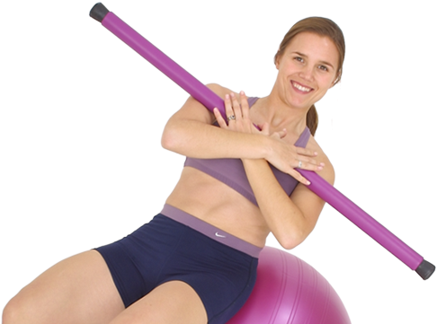 Pilates Exercisewith Balland Bar PNG