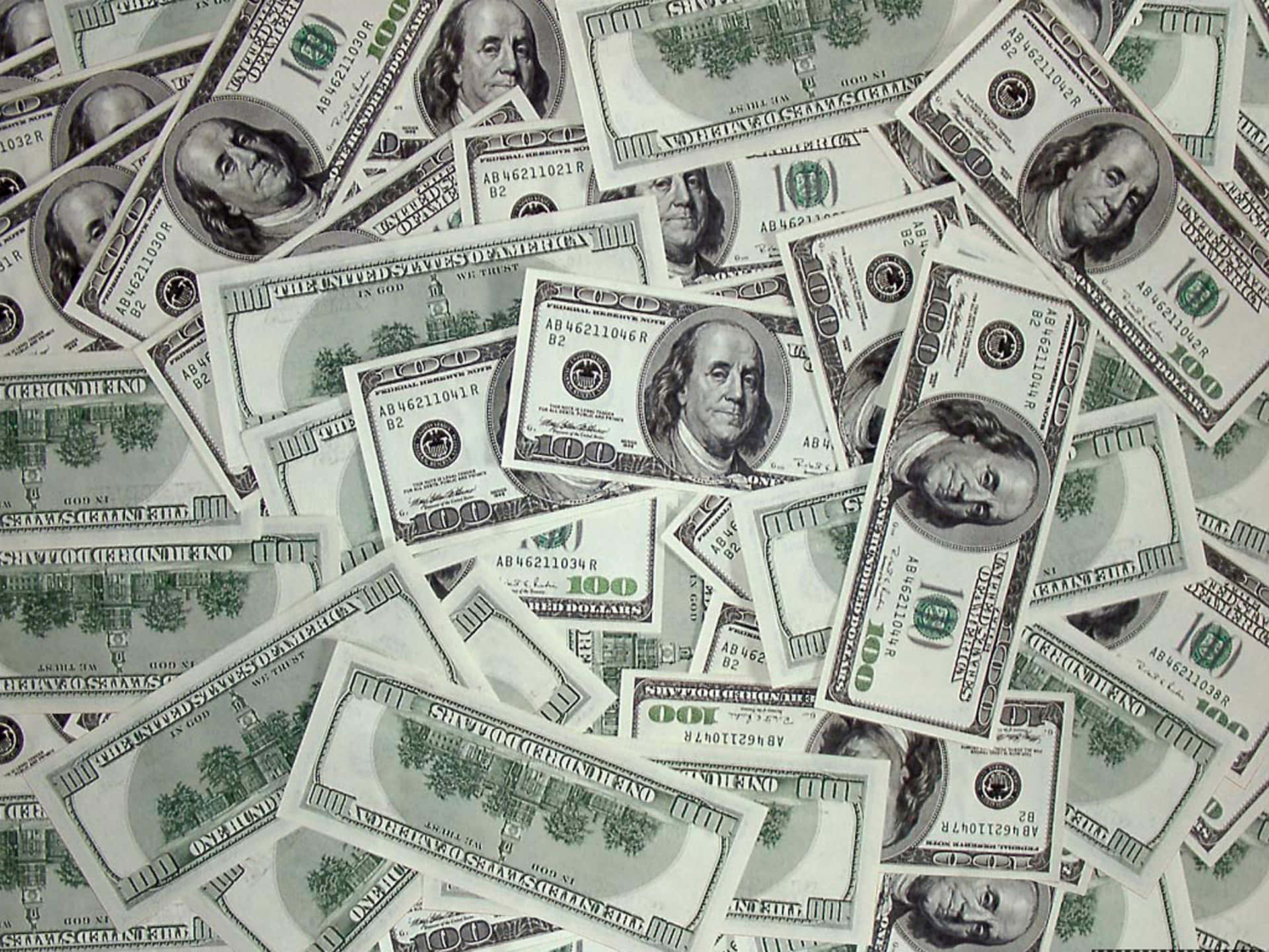 Pile Of 100 Dollar Bill Papers Wallpaper