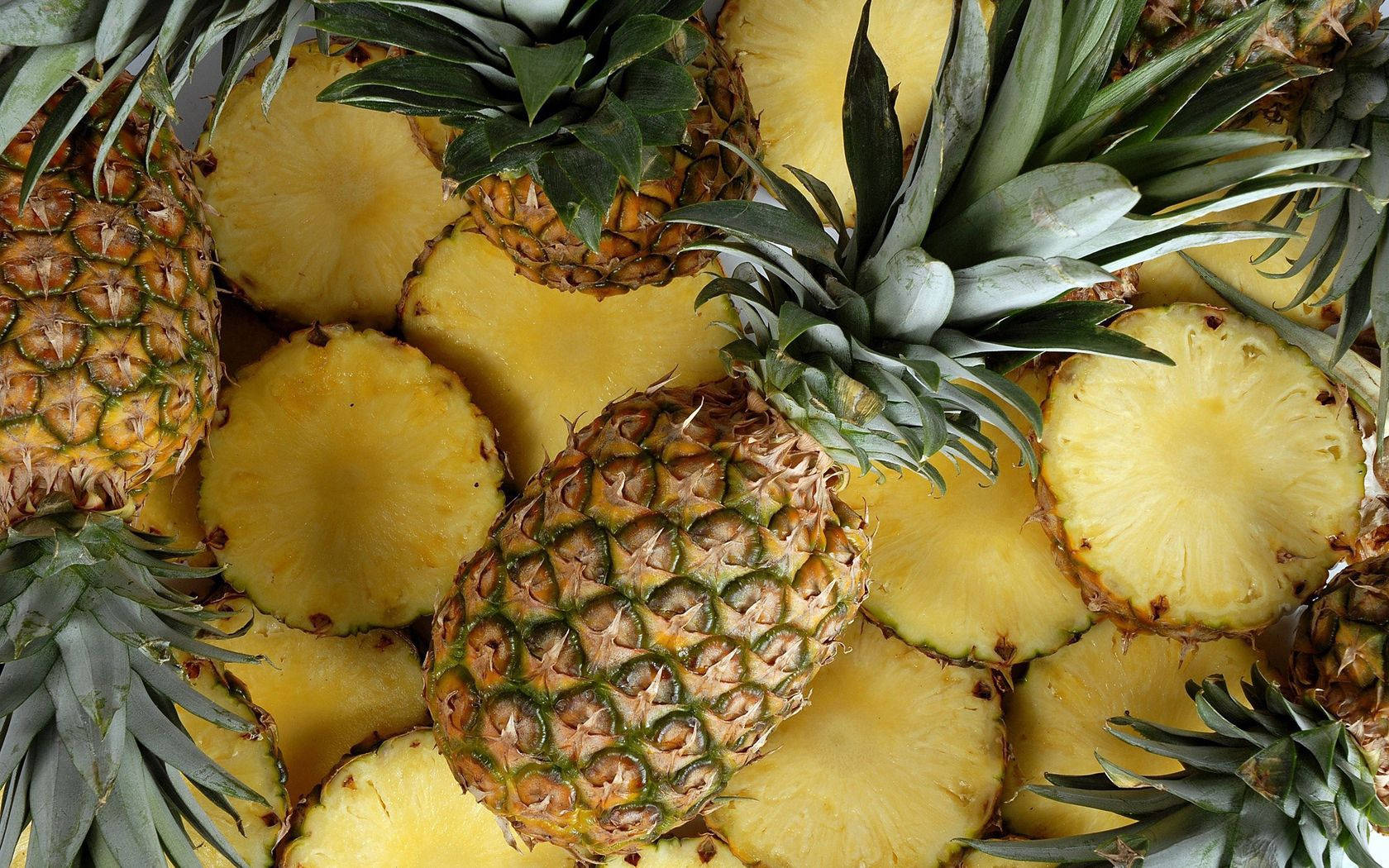 A Burst of Fresh Pineapple Wallpaper