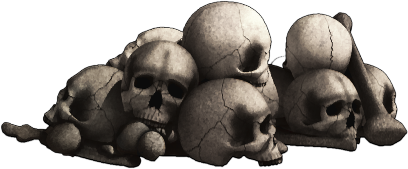 Pile_of_ Human_ Skulls_ Graphic PNG