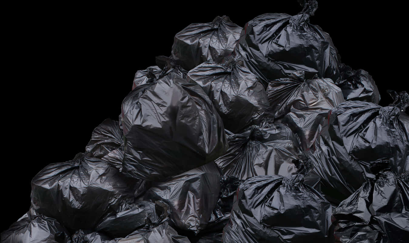 Pileof Black Garbage Bags PNG