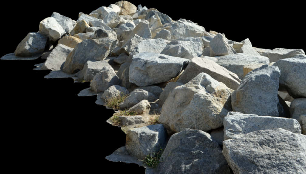 Pileof Rocks Isolatedon Black PNG