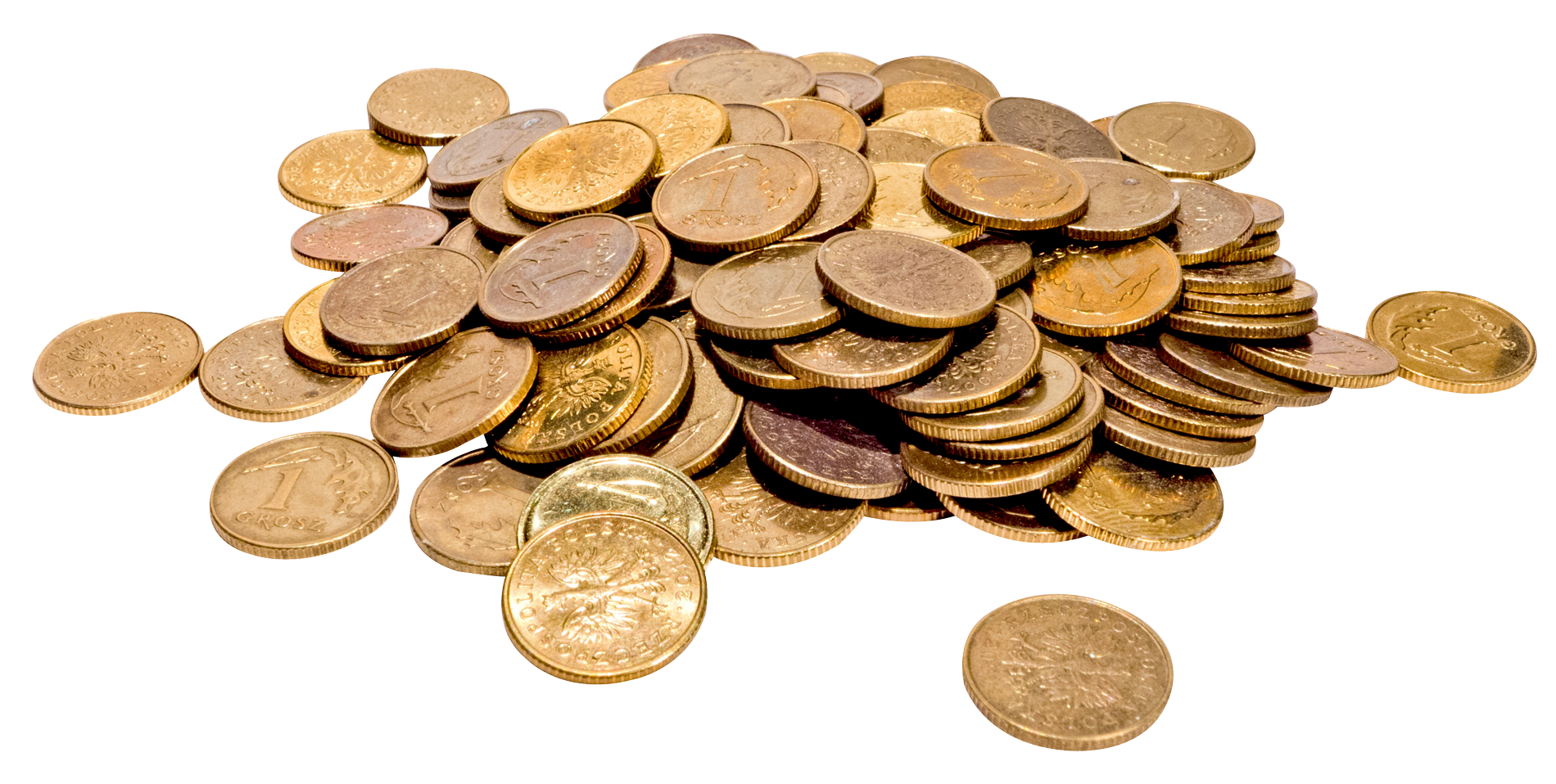 Pileof Various Gold Coins PNG