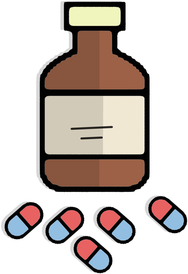 Pill Bottleand Capsules Illustration PNG