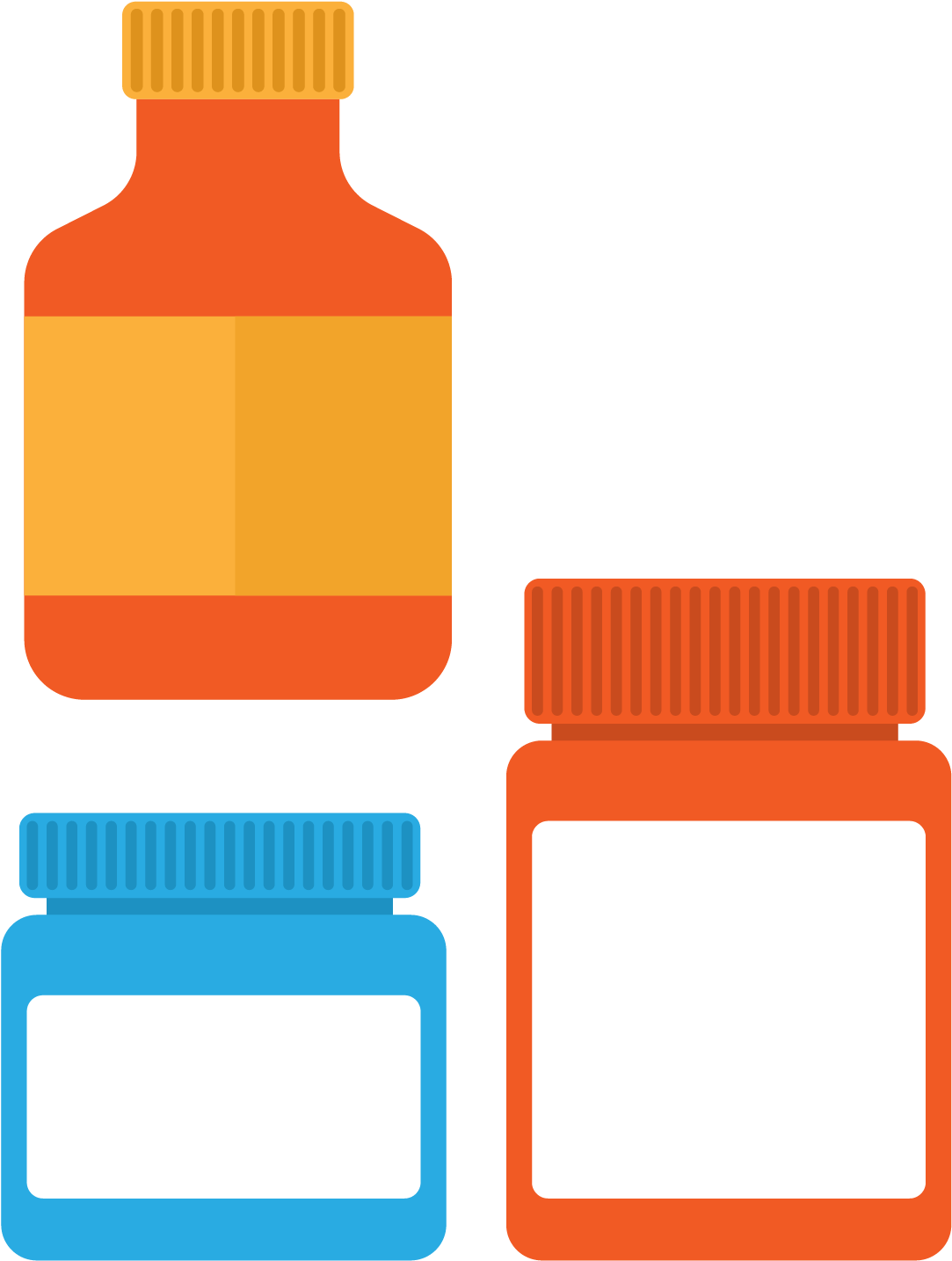 Pill Bottles Vector Illustration PNG