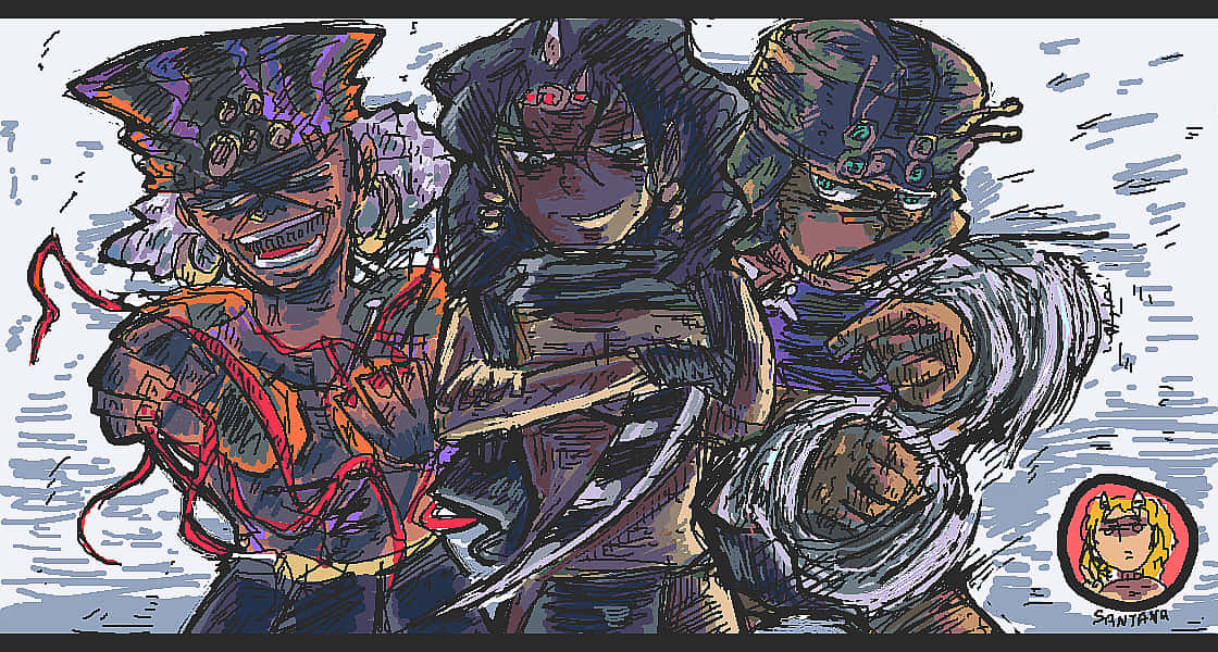 Captivating Pillar Men Trio Wallpaper