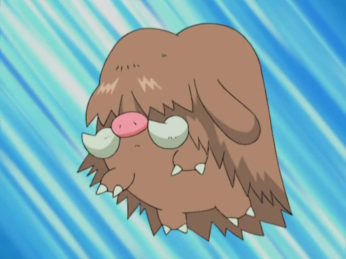 Piloswine In The Pokemon Anime With Blue Backdrop Wallpaper