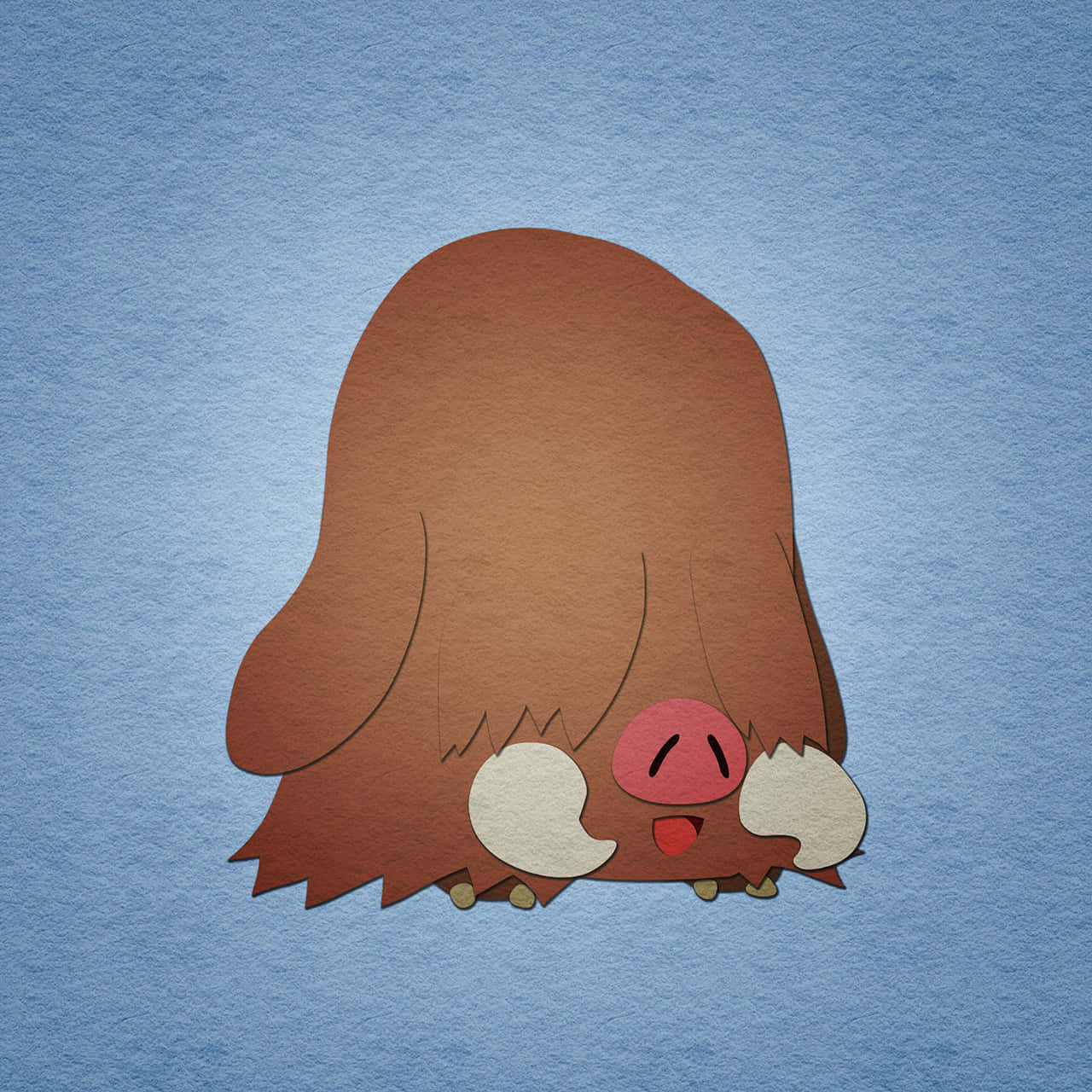 Piloswine With Blue Backdrop Square Wallpaper