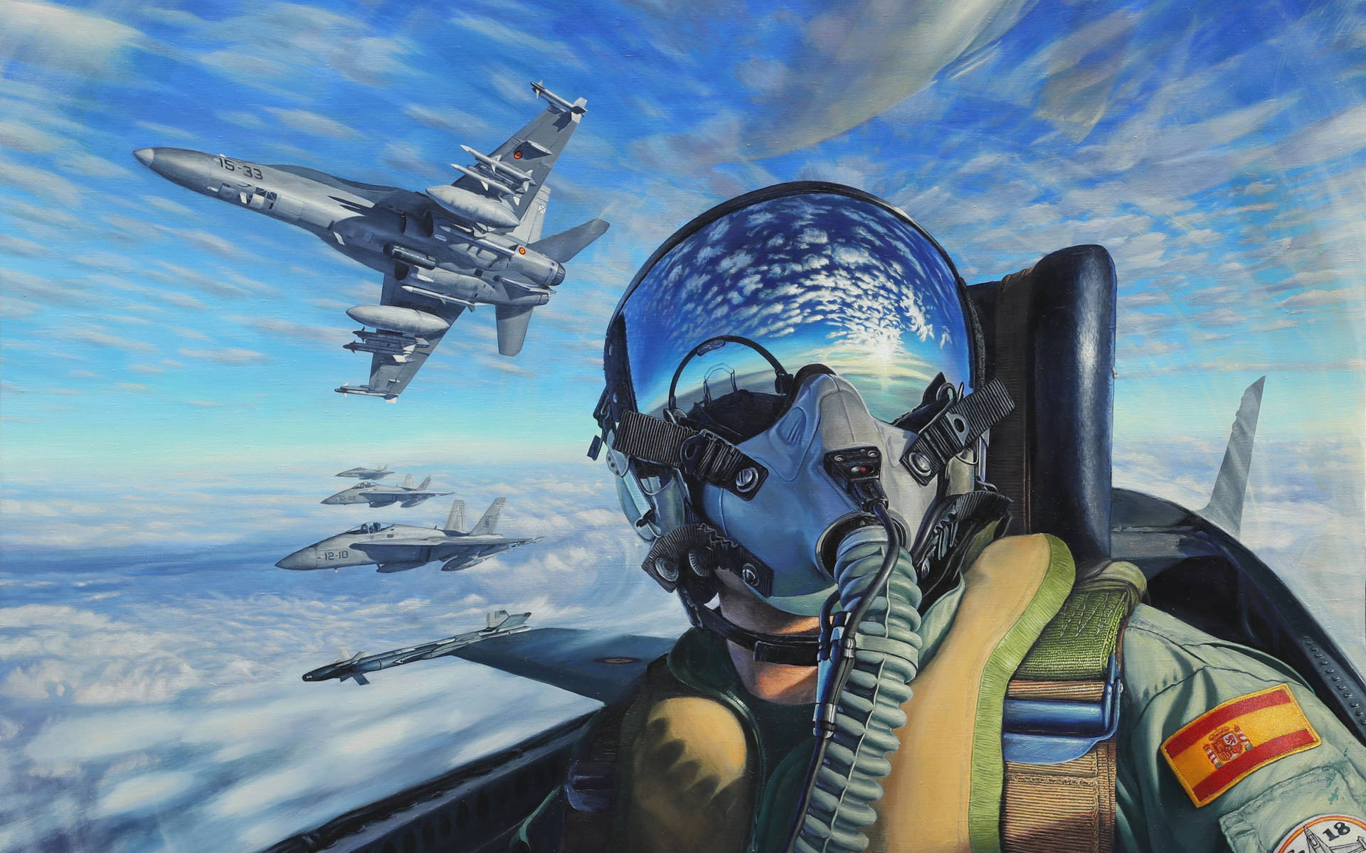 Pilot Flying A Military Aircraft Desktop Wallpaper