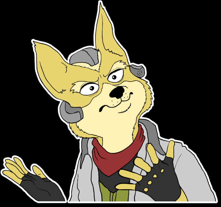 Pilot Fox Cartoon Character PNG