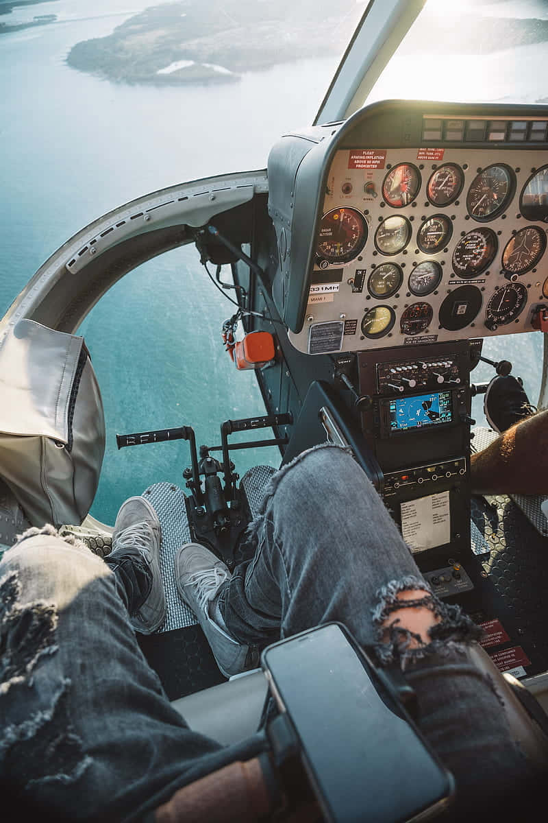 Pilot Transparenta Cockpit. Wallpaper