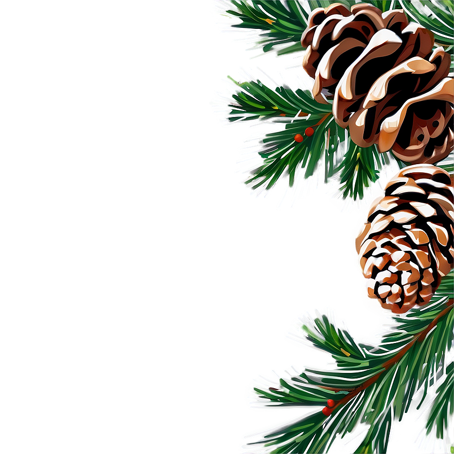 Pine Cone Christmas Border Png Kfs PNG