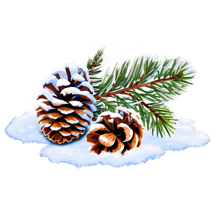 Pine Cone Under Snow Png Wjk PNG