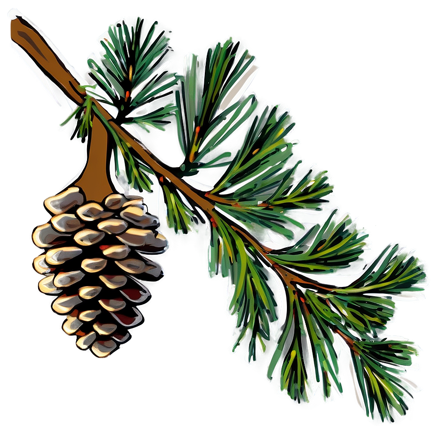 Pine Cone With Branch Png Oml84 PNG