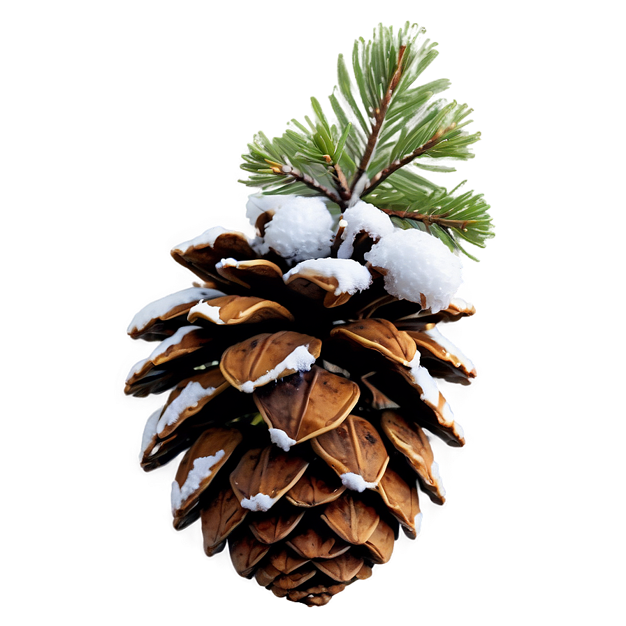Pine Cone With Snow Png Ajx PNG