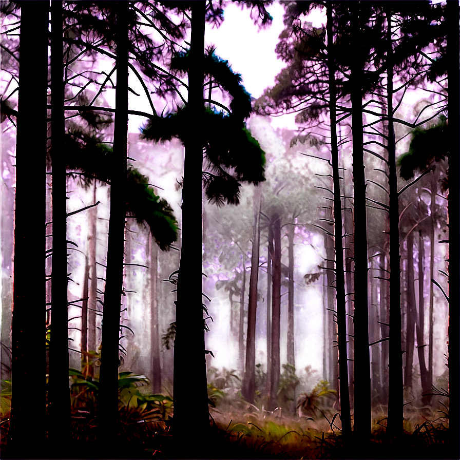 Pine Forest Misty Morning Png 38 PNG