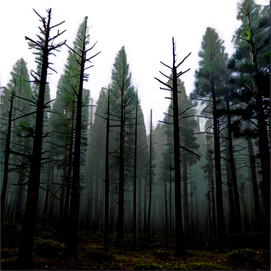 Pine Forest Misty Morning Png Pat55 PNG