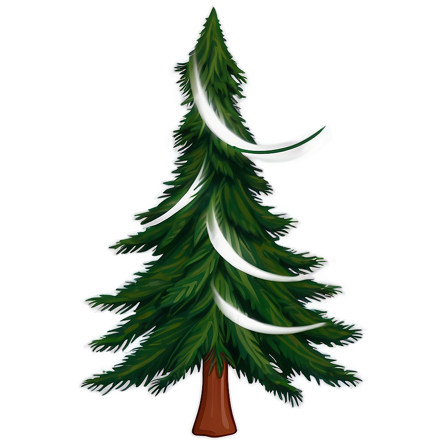 Pine Tree Christmas Outline Png 06132024 PNG