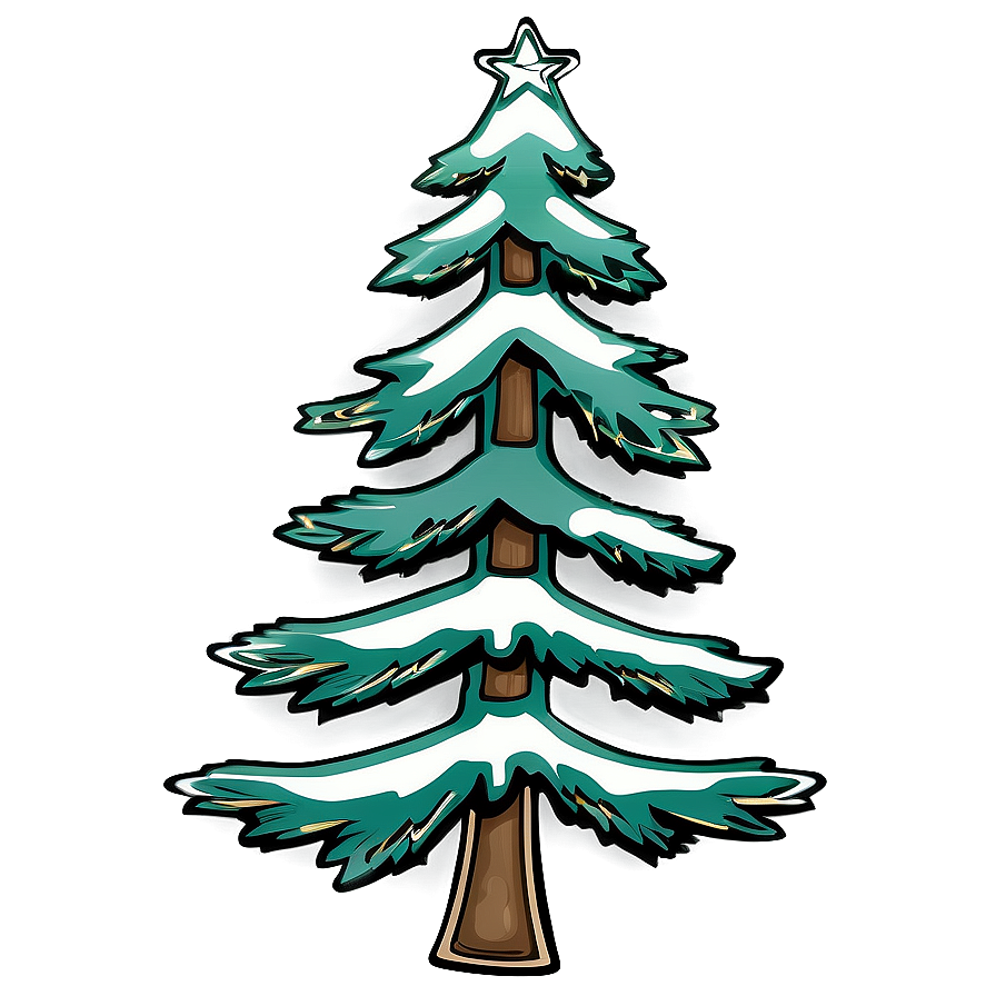 Pine Tree Christmas Outline Png 24 PNG