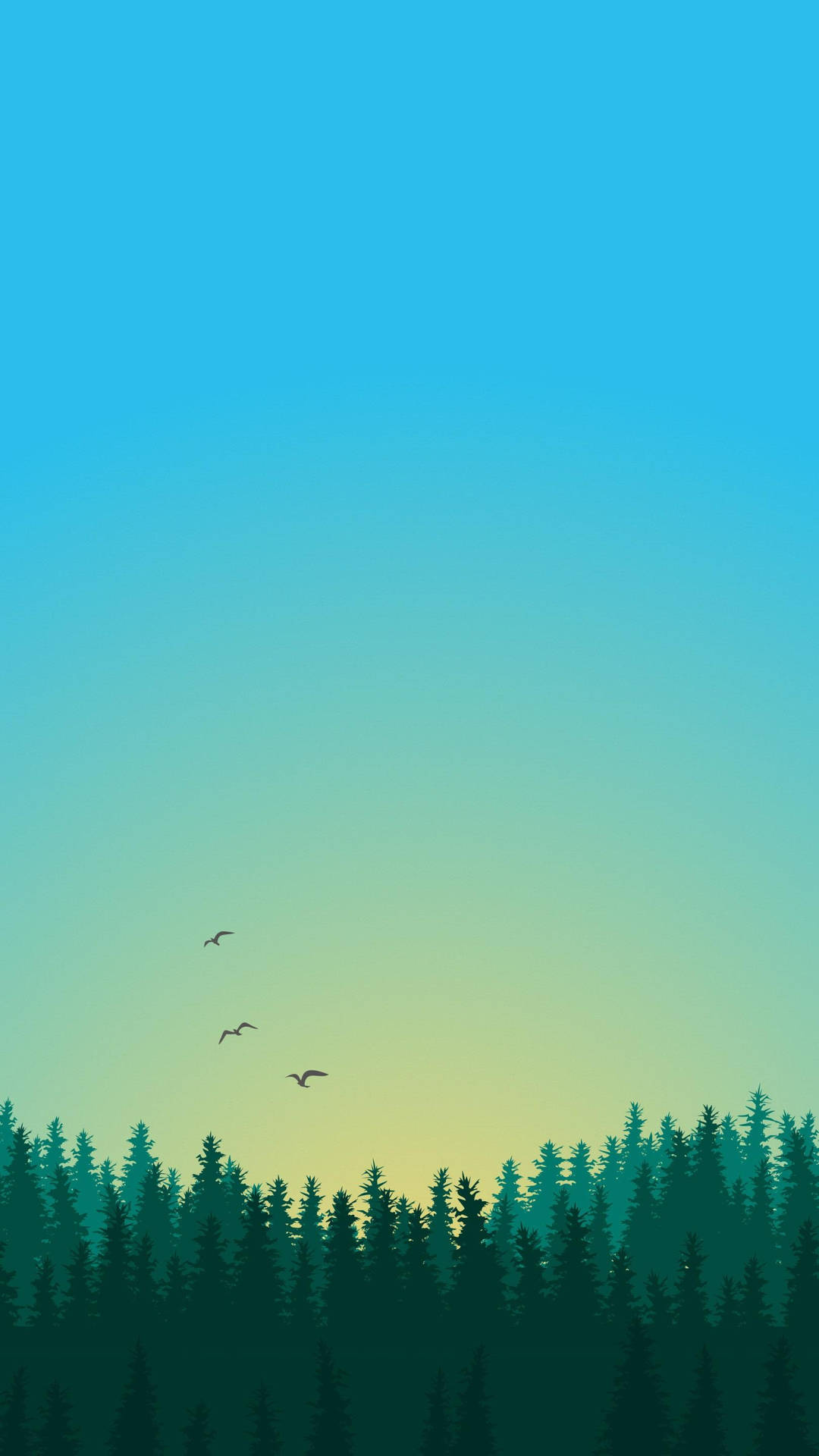 Pine Tree Forest Minimalistisk Android Wallpaper