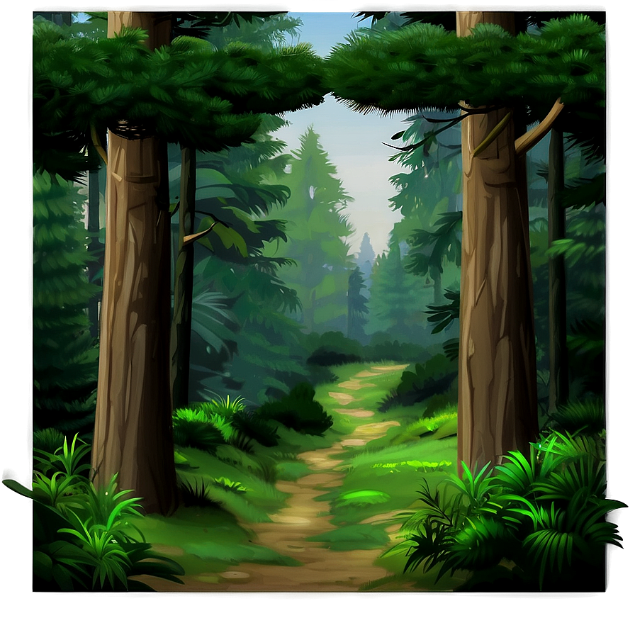 Pine Tree Pathway Scene Png 23 PNG