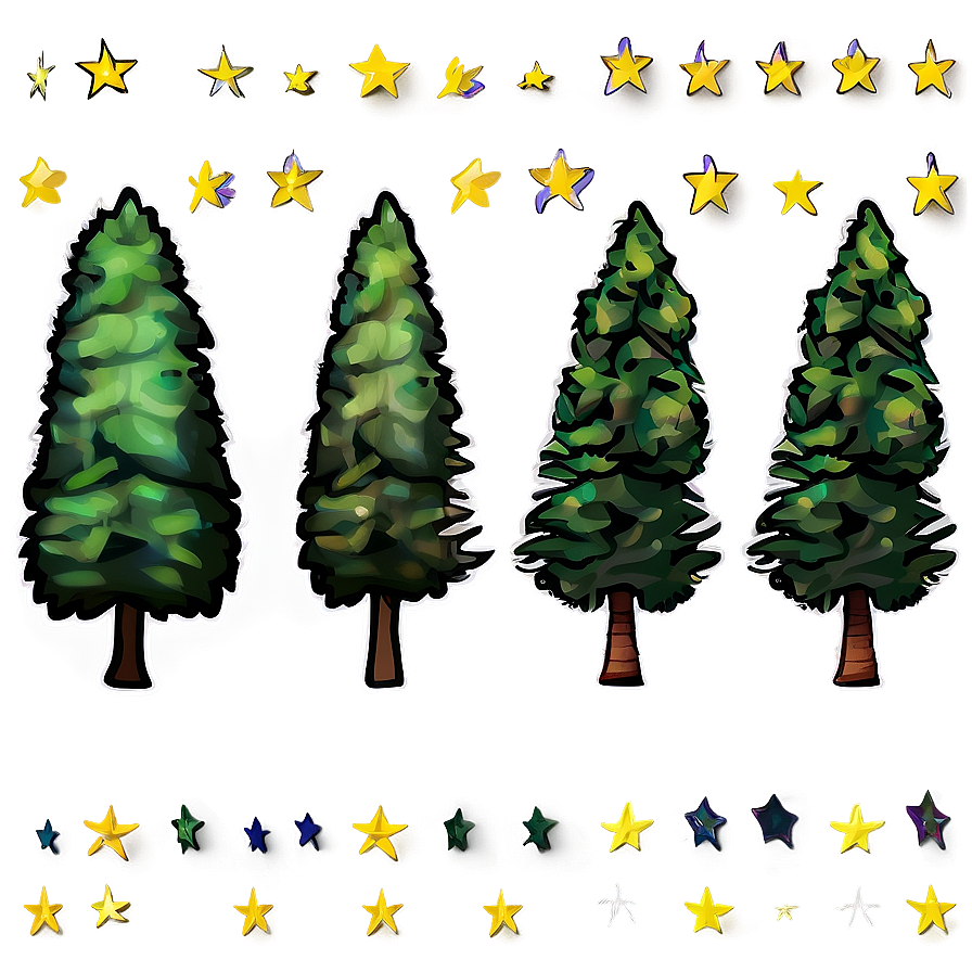 Pine Trees And Stars Png 26 PNG