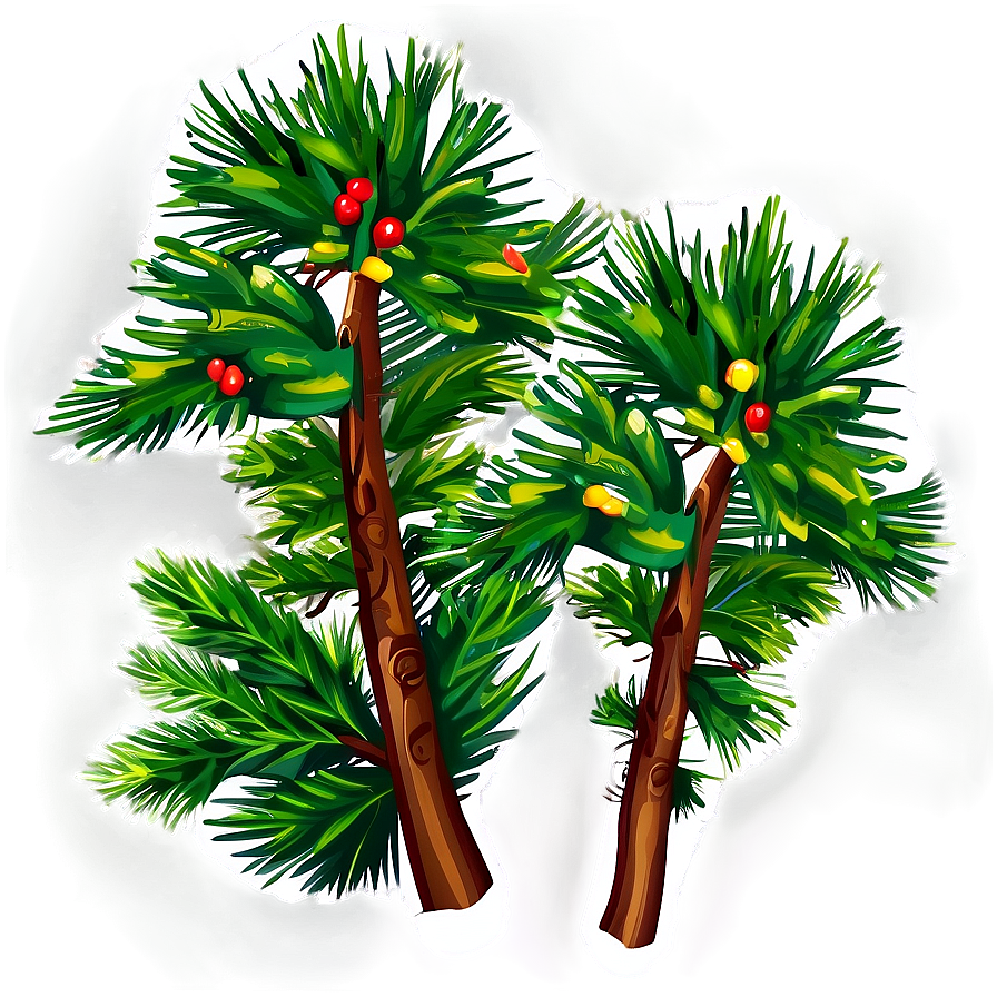 Pine Trees Illustration Png 05252024 PNG