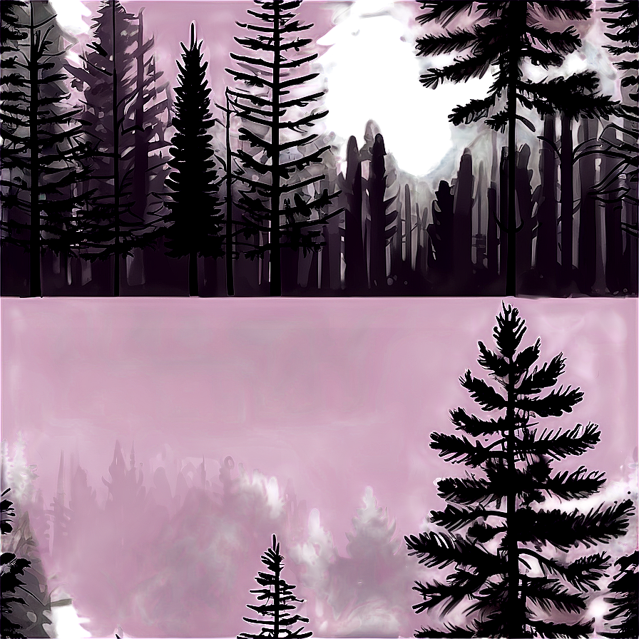 Pine Trees In The Mist Png Xce36 PNG