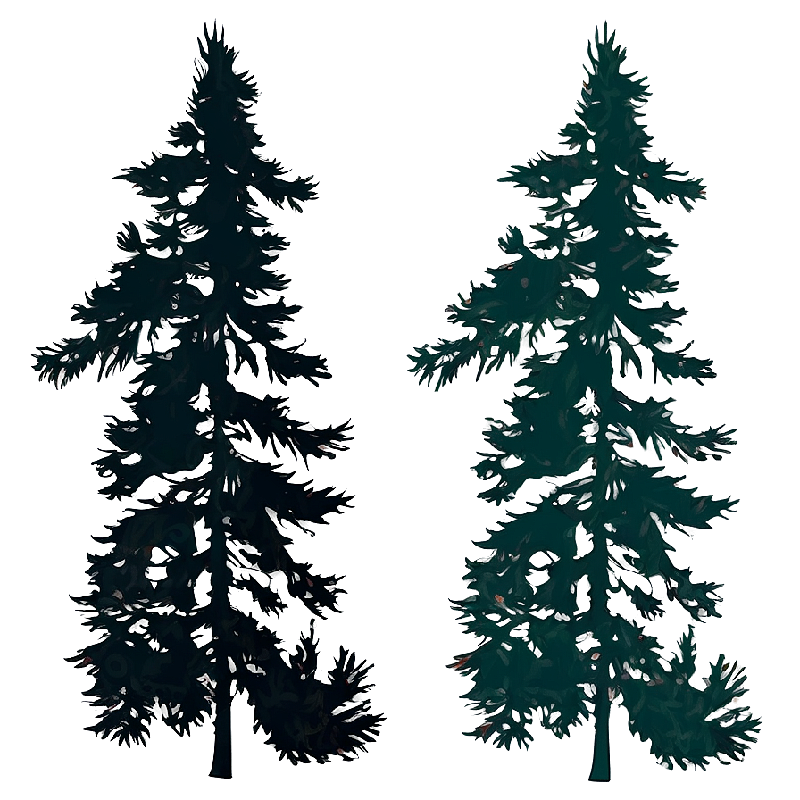 Pine Trees Silhouette Vector Png 05252024 PNG