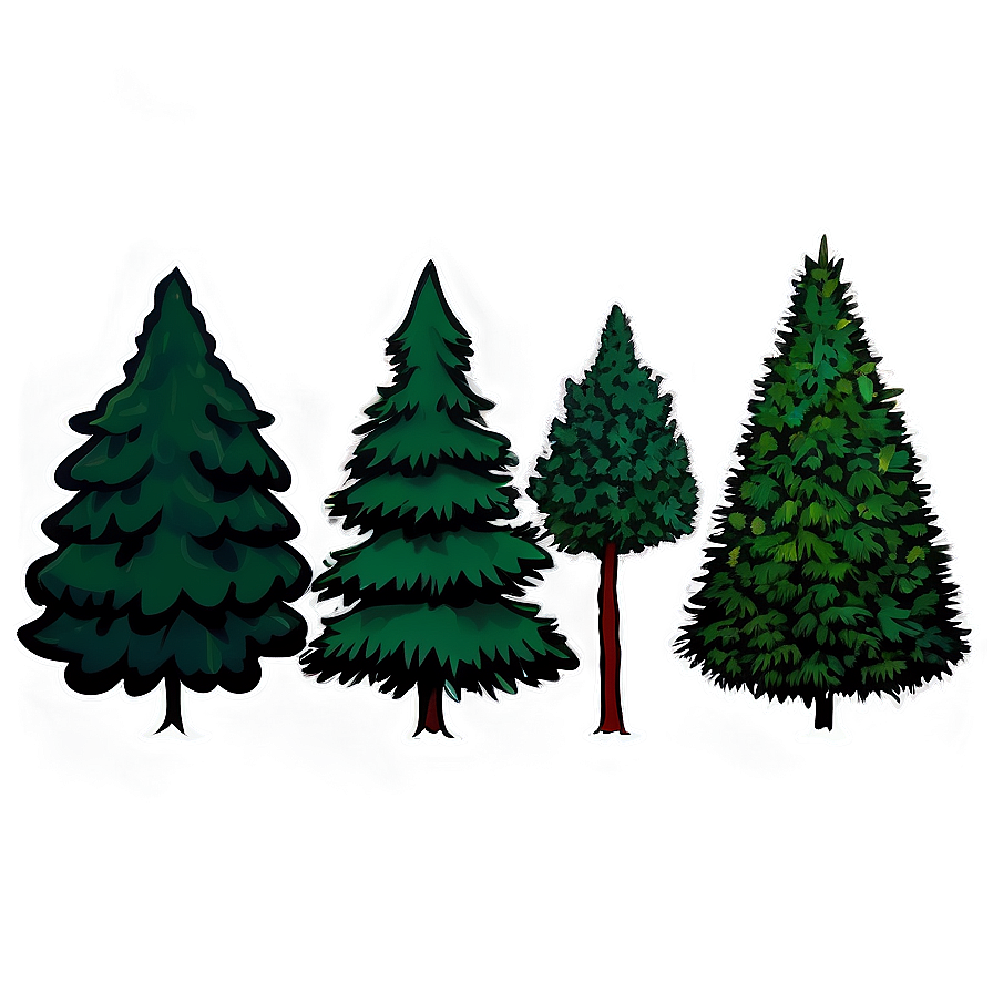 Pine Trees Vector Png Hru36 PNG