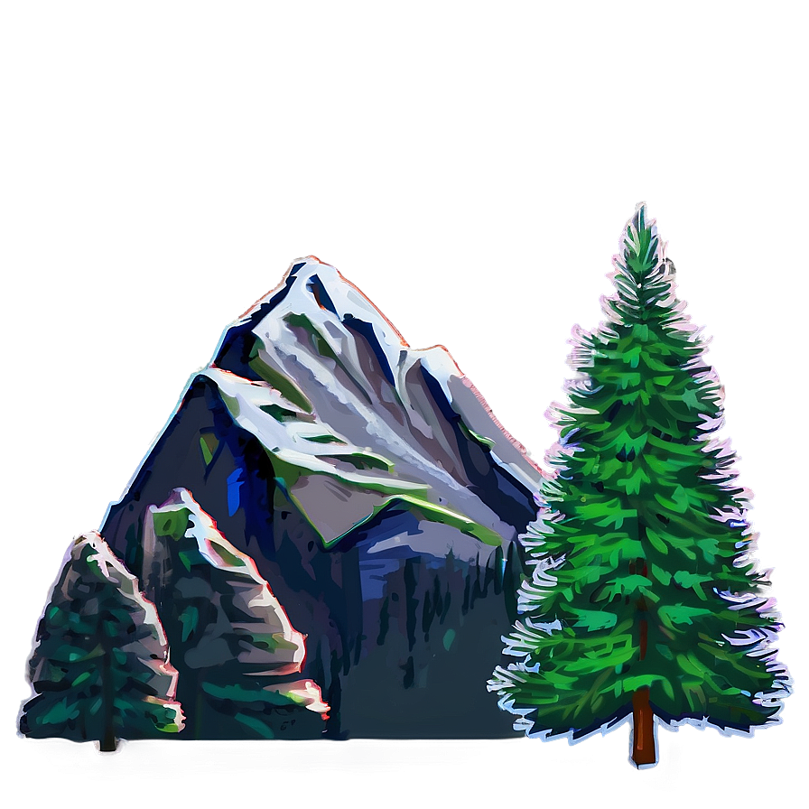 Pine Trees With Mountains Png Dan67 PNG