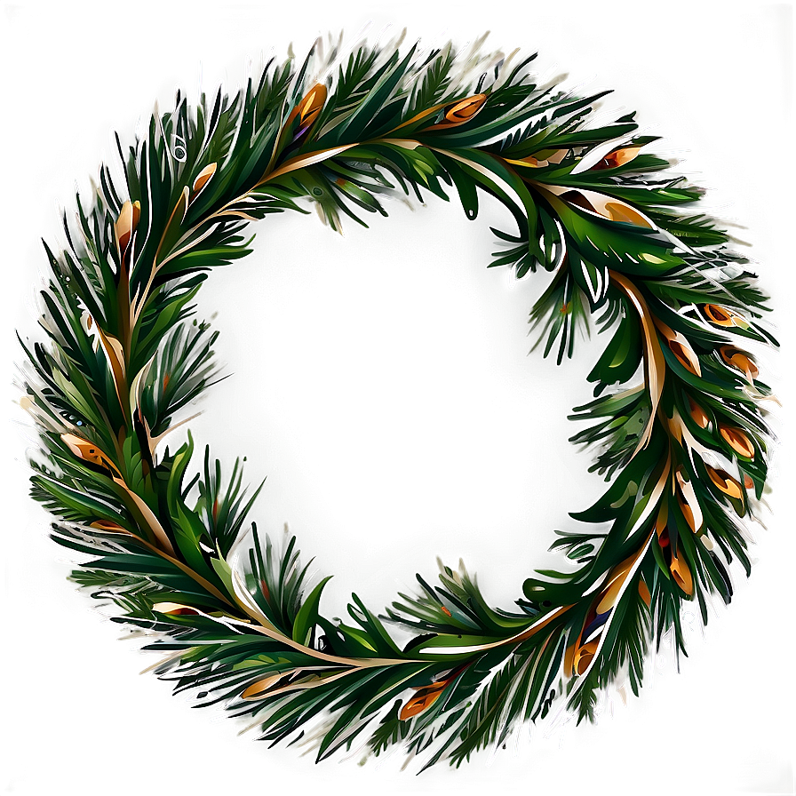 Pine Wreath Design Png Eok PNG