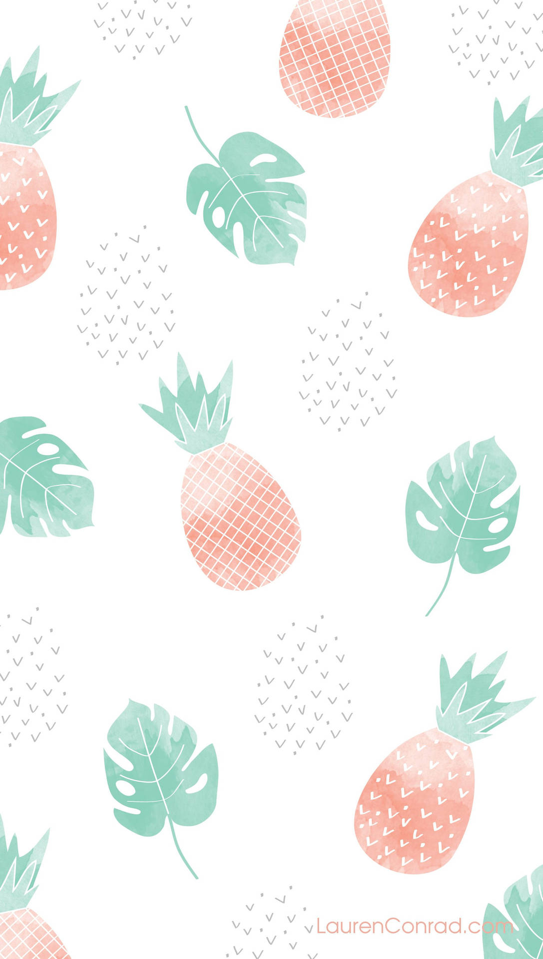 Pineapple And Leaves Cute IPhone Wallpaper