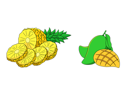 Pineapple_and_ Mango_ Vector_ Art PNG