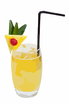 Pineapple Cocktail Illustration PNG
