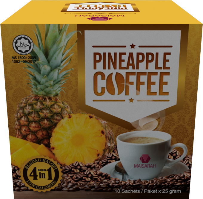 Pineapple Coffee Product Packaging PNG