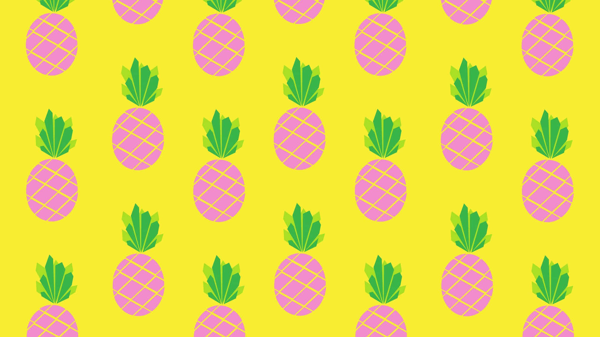 Pineapples On A Yellow Background Wallpaper