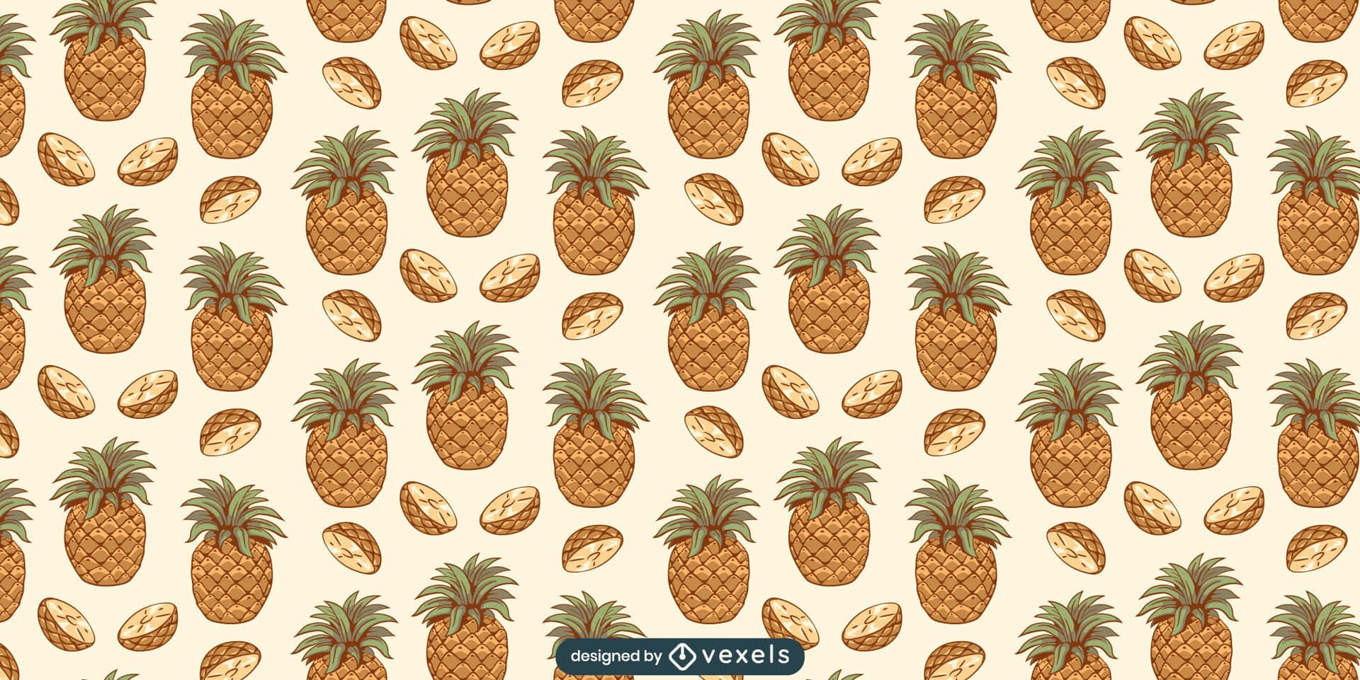 Ananas mønster med nødder og frø Wallpaper