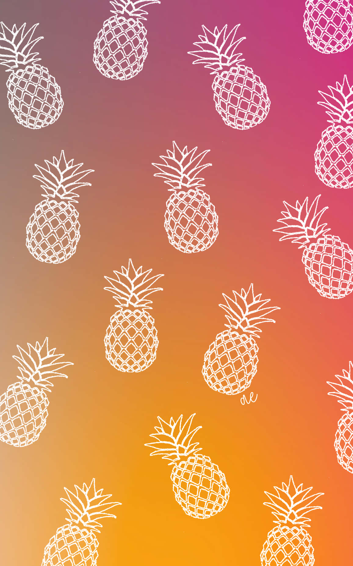 A refreshing, delicious pineapple on a wooden desktop Wallpaper